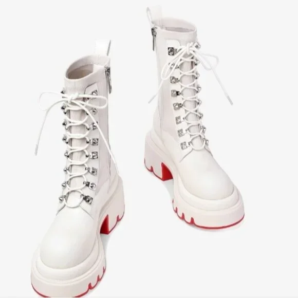 Ladies Shoes Lace up Boots - Picture 8 of 9